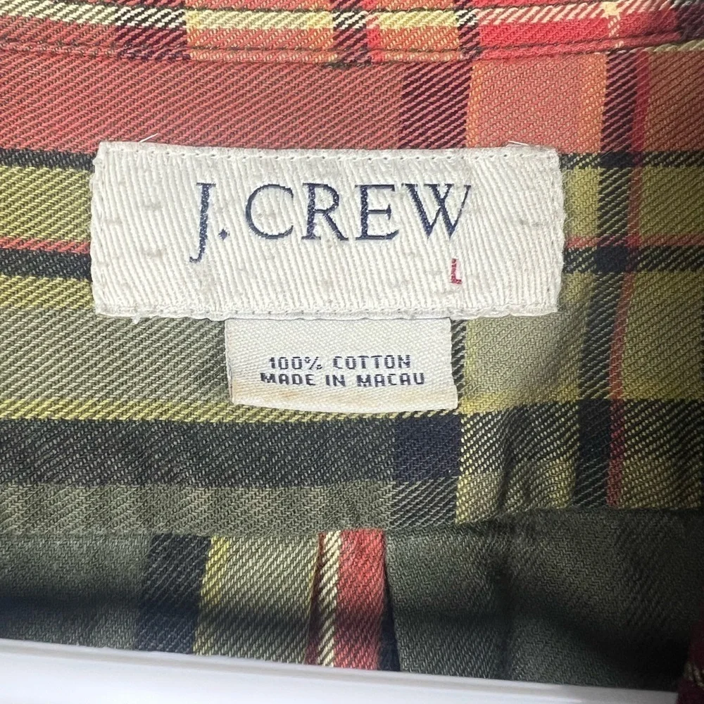J. Crew Plaid Button Down Cotton Large